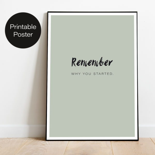 Poster - Remember why you started